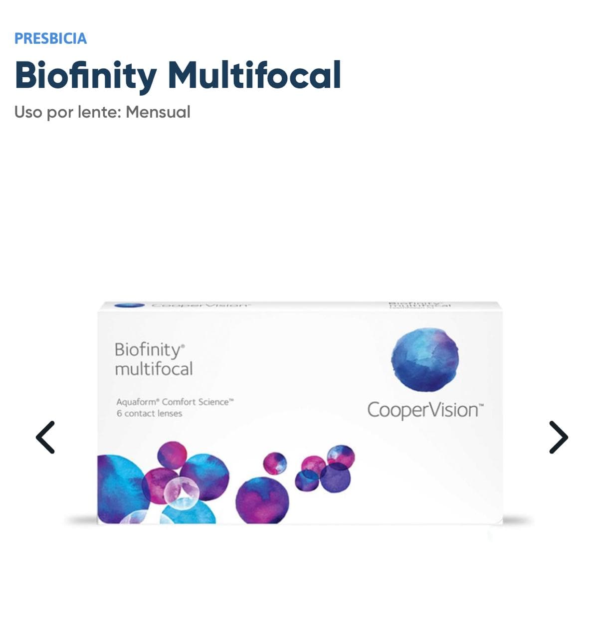 Biofinity Multifocal — Presbicia