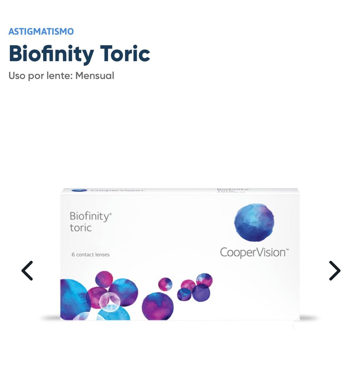 Biofinity Toric — Astigmatismo